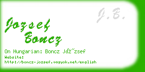 jozsef boncz business card